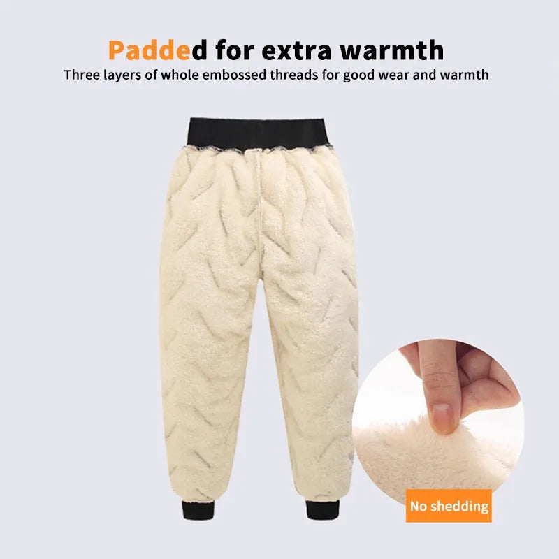 Winter Boys Girls Warm Down Pants Children High Quality Thicken Trousers