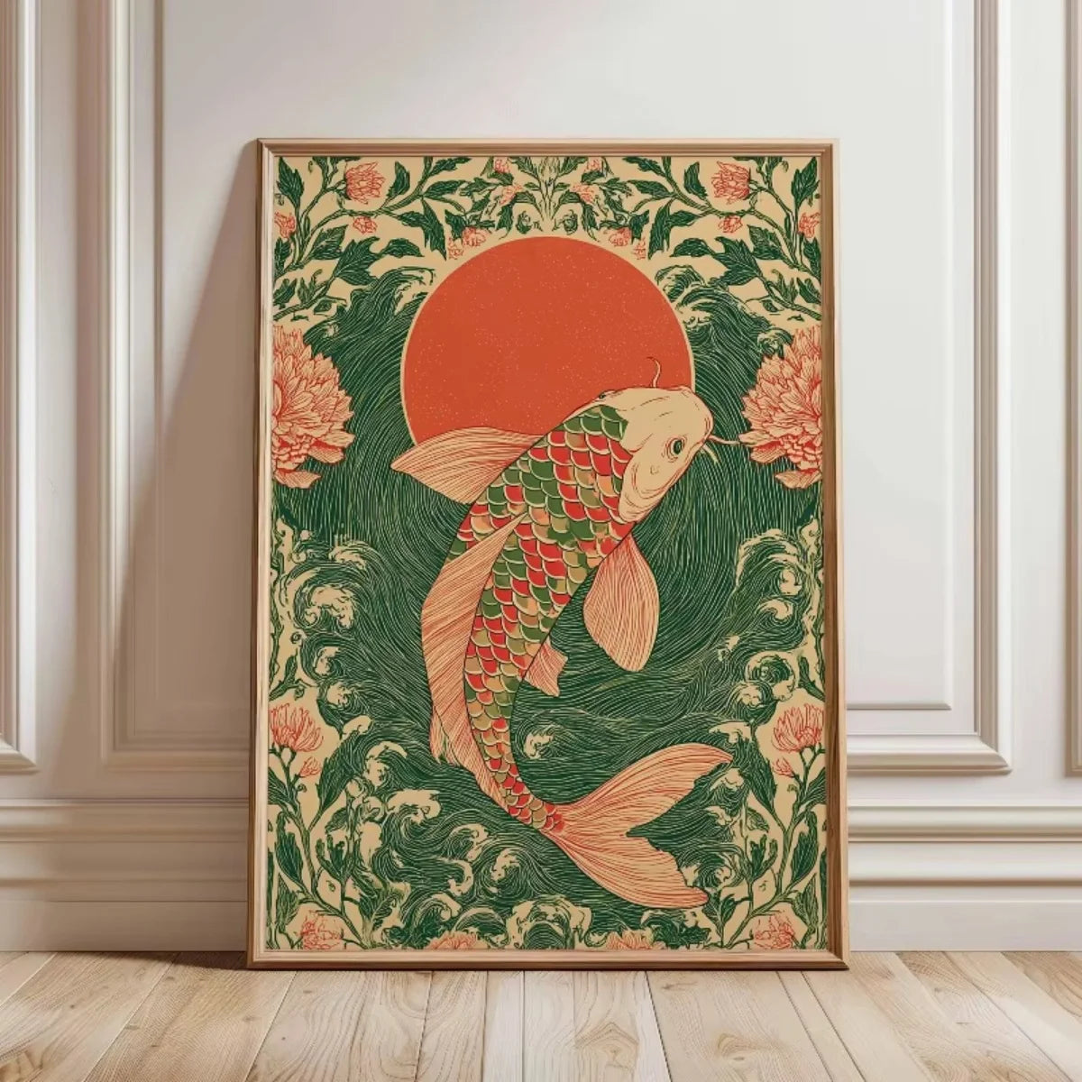 Japanese Red Koi Fish Canvas Poster &mdash; Modern Minimalist Wall Art for Bedroom &amp; Kitchen — view 9 of wall art & prints