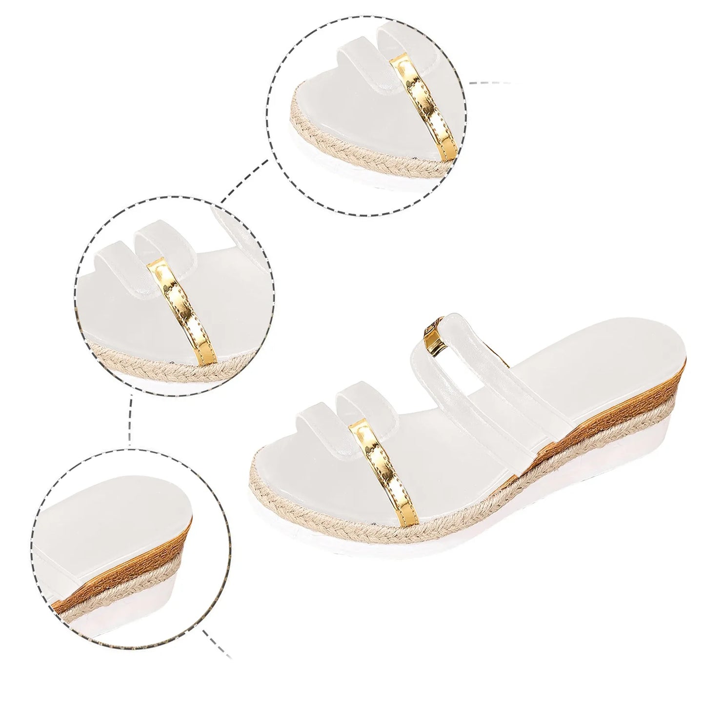 Women's Color-Block Slide Sandals — Cushioned Comfort Summer Slides — view 5 of sandals