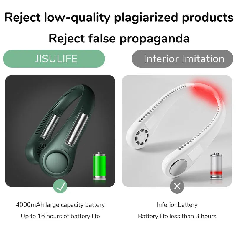 Portable Bladeless Neck Fan — 4000mAh Rechargeable Hands-Free Personal Cooling Fan — view 5 of personal fans