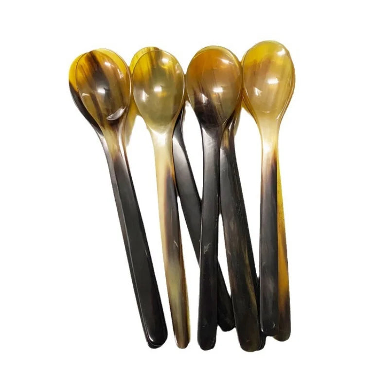 Water Buffalo Horn Spoon &mdash; Exquisite Long-Handled Dessert &amp; Western Cuisine Spoon (14-21cm) — view 6 of dining & tableware