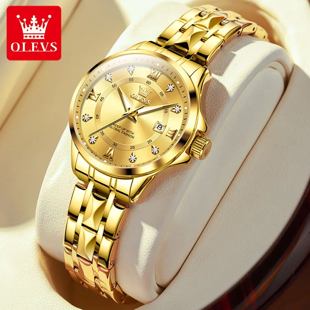 OLEVS Women's Gold Luxury Watch — Fashion Quartz Wristwatch — view 10 of watches