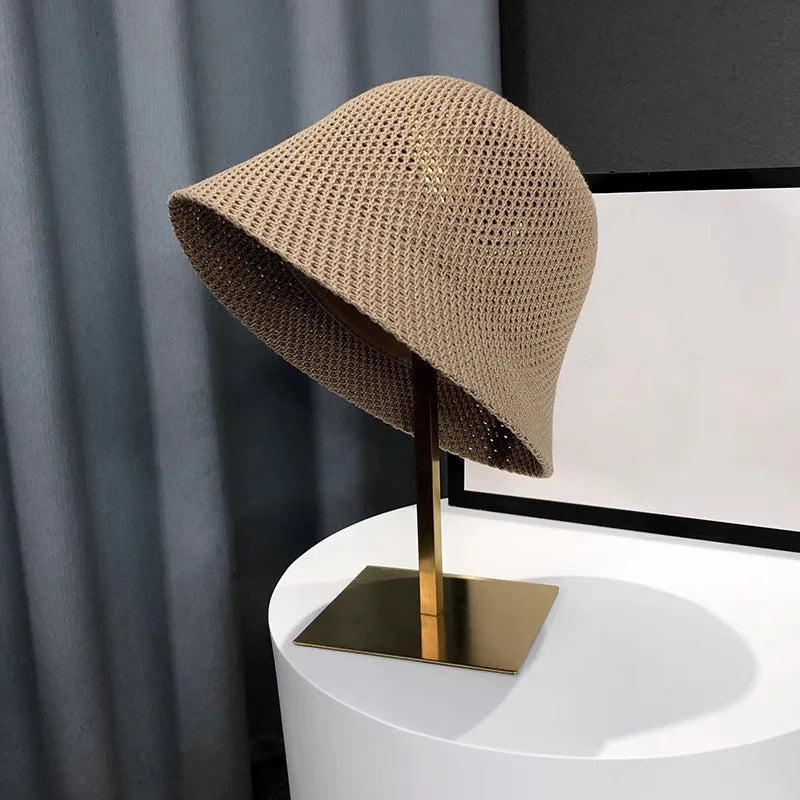 Women's Breathable Bucket Sun Hat, Foldable Panama Beach Cap — view 9 of hats