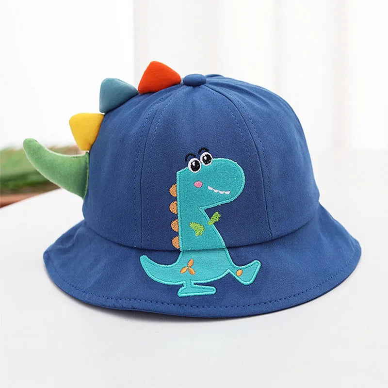 Cartoon Dinosaur Baby Panama Sun Hat - Wide-Brim Toddler Bucket Hat for Beach & Park — view 7 of baby hats