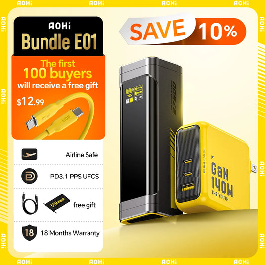AOHI The Future Starship 240W 27,600mAh Power Bank — LED Display GaN Charger — view 1 of power banks