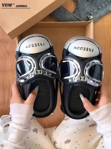Platform Clog Slippers — Statement Chunky Outdoor Slip-On Mules — view 1 of sandals & slides