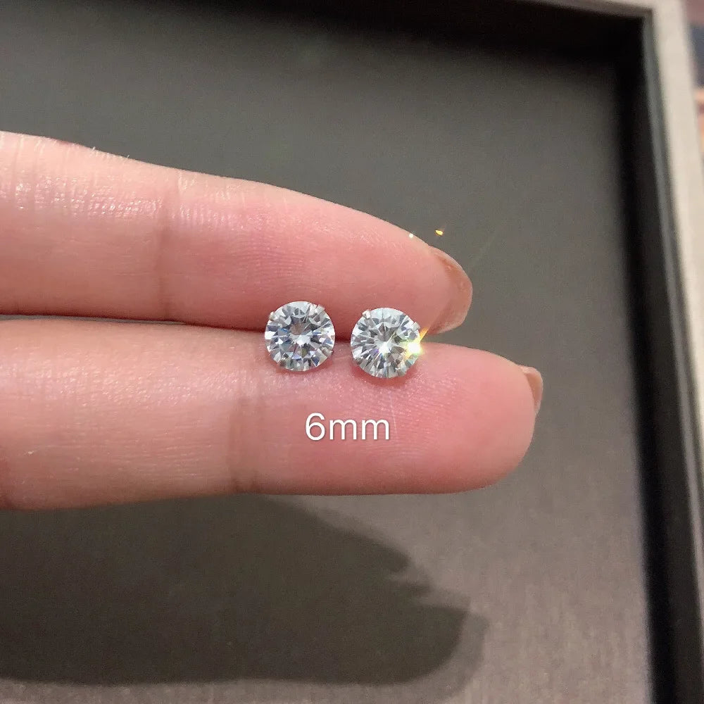 Women's 925 Sterling Silver Crystal CZ Stud Earrings — Tiny Clear Gemstone Jewelry — view 8 of jewelry