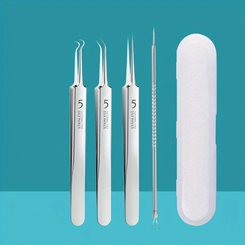 Blackhead &amp; Pimple Extractor Kit — 4 / 7 / 8-Piece Stainless Steel Skincare Tool Set — view 6 of personal care