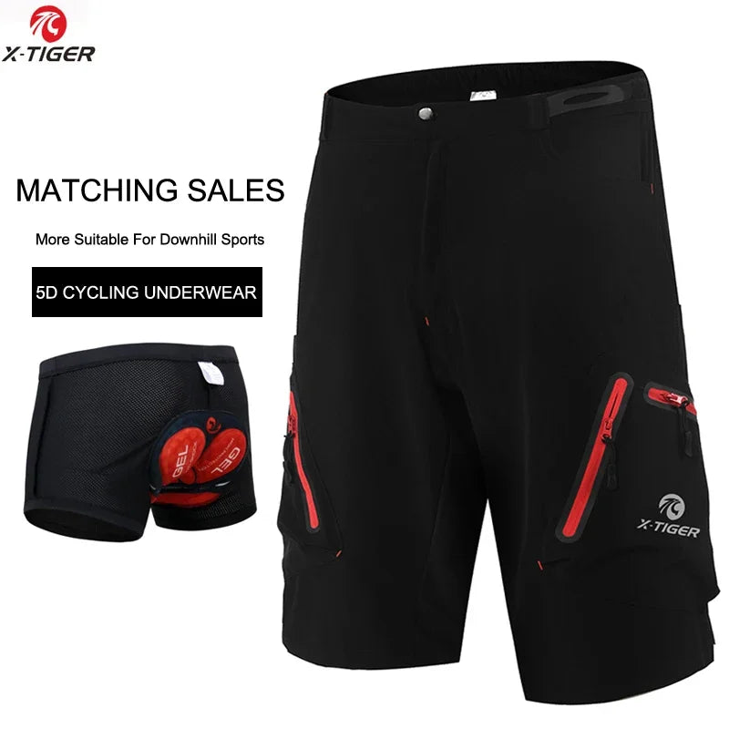 X-Tiger Men&rsquo;s Cycling Shorts &mdash; 5D Gel Pad MTB Downhill Loose Outdoor Bike Shorts — view 15 of shorts