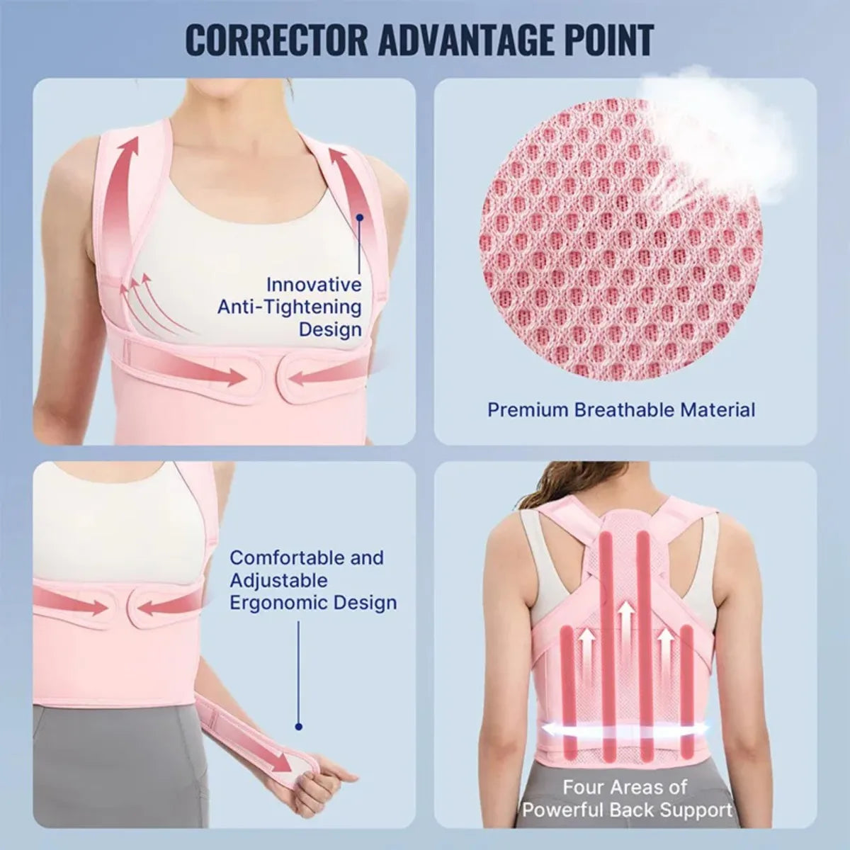 Adjustable Hunchback Posture Corrector Vest — Discreet Daily Trainer — view 5 of braces & support