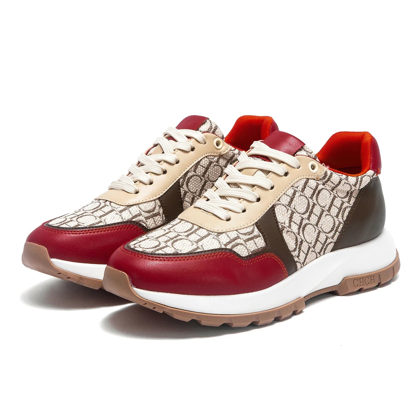 Women's Vulcanized Sneakers — Wine Red Anti-Slip Outdoor Walking Shoes — view 6 of sneakers