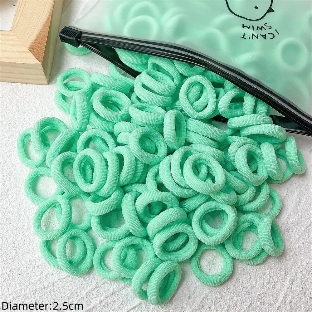 50pcs Black Elastic Hair Band Leagues Ties Colets Scrunchies Springs Gum Accessory For Girl Women No Damage Pigtails Holder Set — view 16 of product