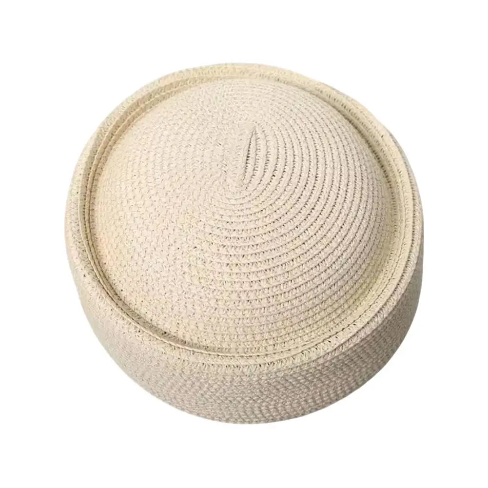 Retro Straw Sun Hat — Wide-Brim Breathable Summer Beach Hat — view 9 of hats