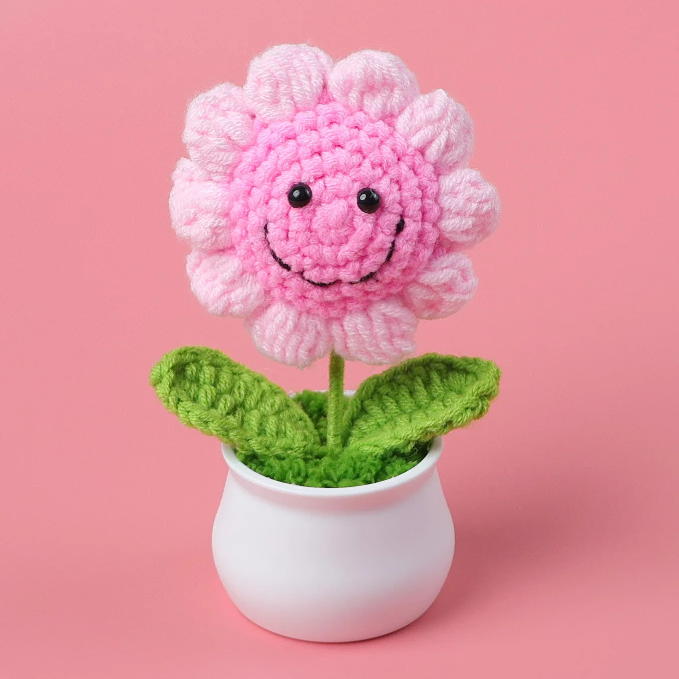 Home Decor Crochet Sunflower in Pot — Hand-Knitted Faux Flower Graduation Gift & Shelf Accent — view 11 of home decor