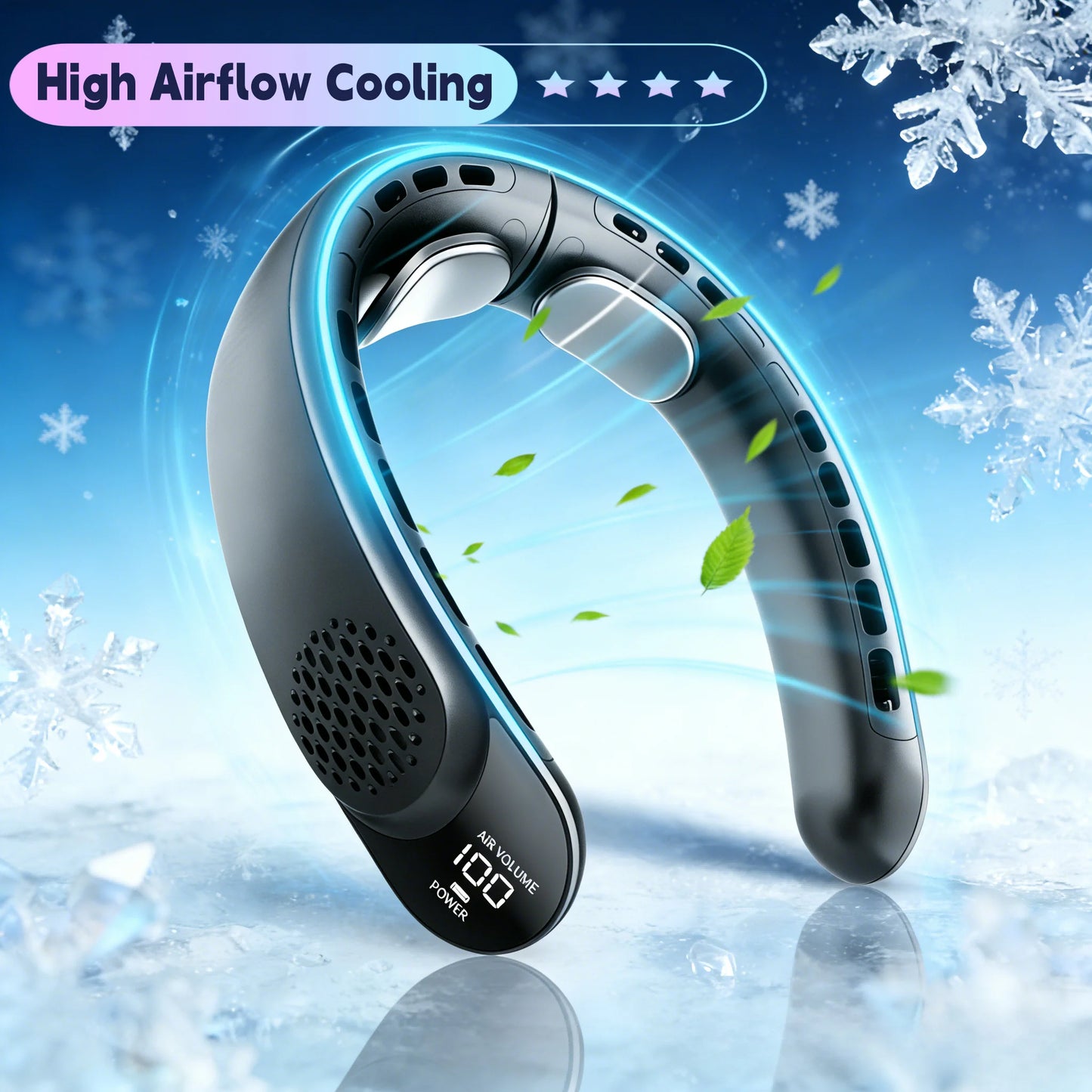 Portable Bladeless Neck Fan, 4000mAh, 3 Speeds, 360 Cooling — view 2 of personal fans