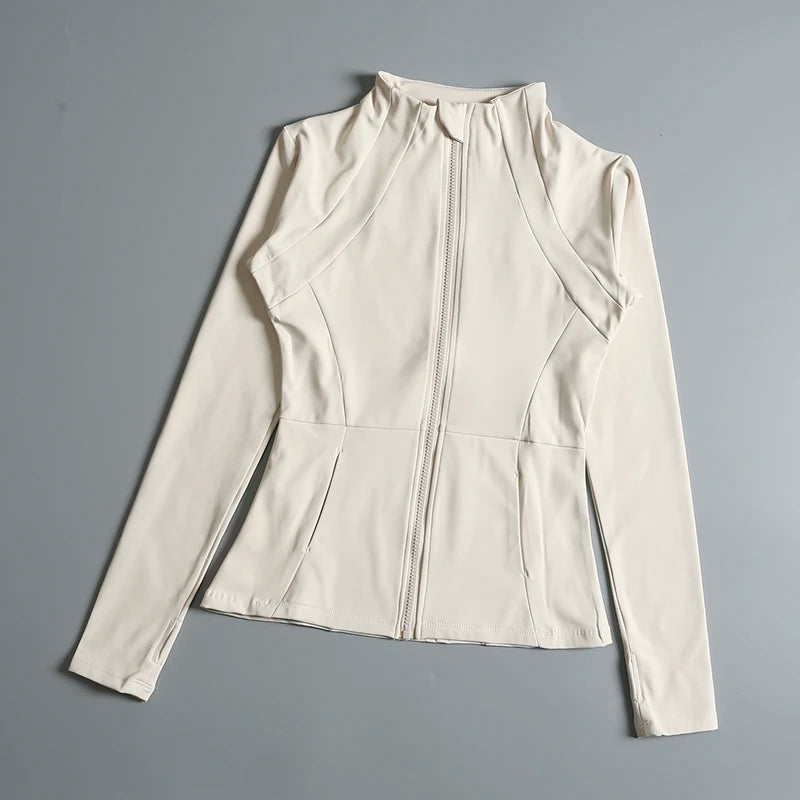 Women’s High-Elastic Yoga Coat — Round-Neck Loose Long-Sleeve Fitness Top — view 3 of sports & fitness