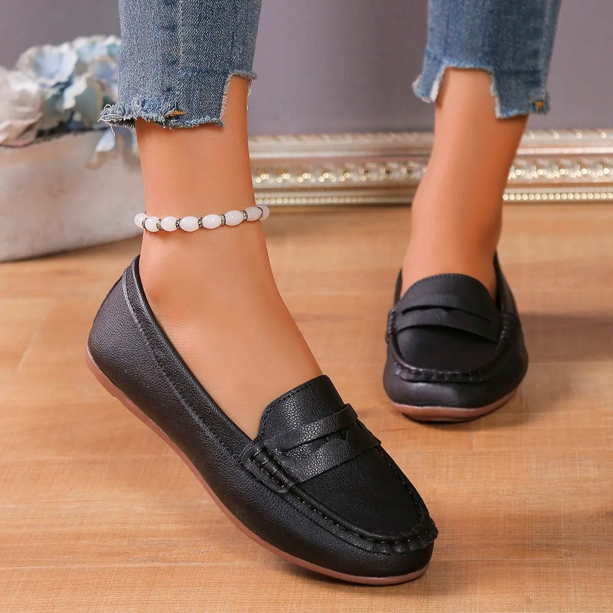 Flats & Ballet — Comfortable Lightweight Loafer Flats, Spring Autumn Shallow Slip-Ons — view 3 of flats & ballet