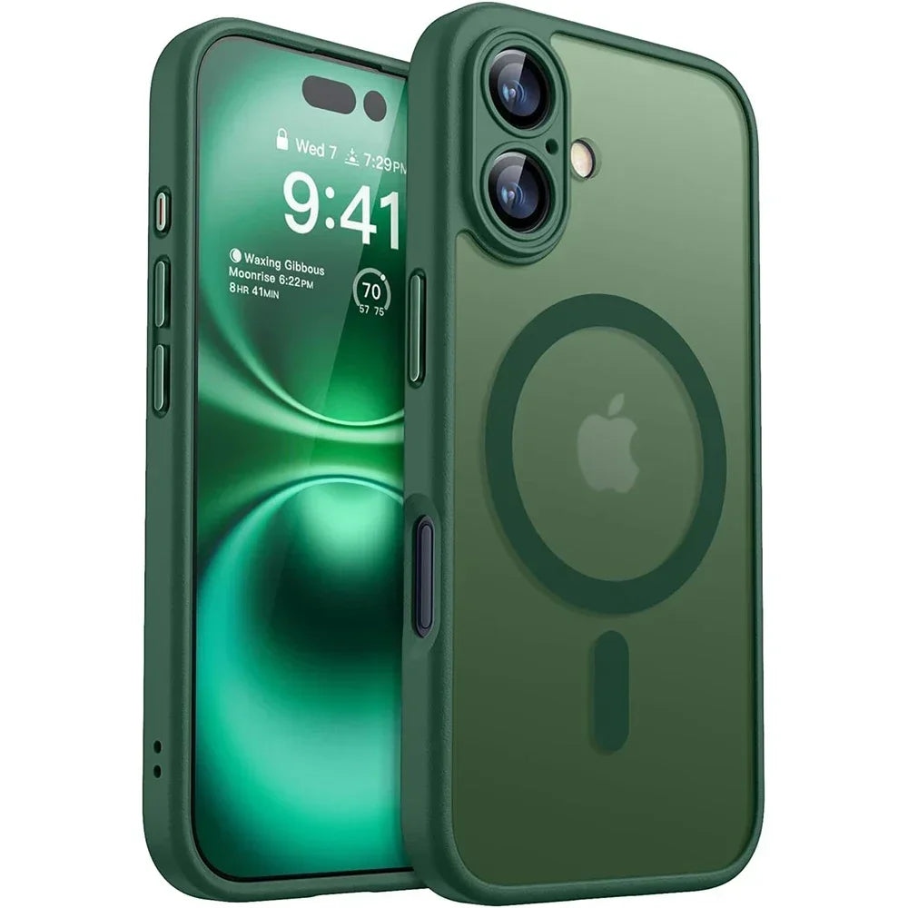 Magnetic Matte Translucent Armor MagSafe Case for iPhone 11–17 Pro Max — view 1 of phone cases