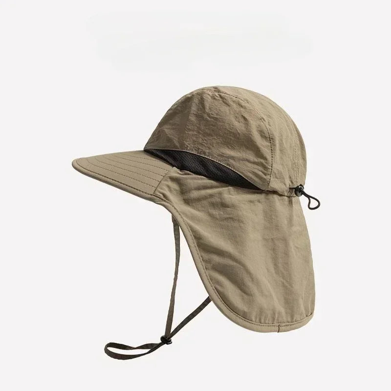 Bucket Hat Wide Brim Neck Protection — UV Outdoor Hiking Fishing Gardening Sunscreen Panama — view 3 of hats & caps