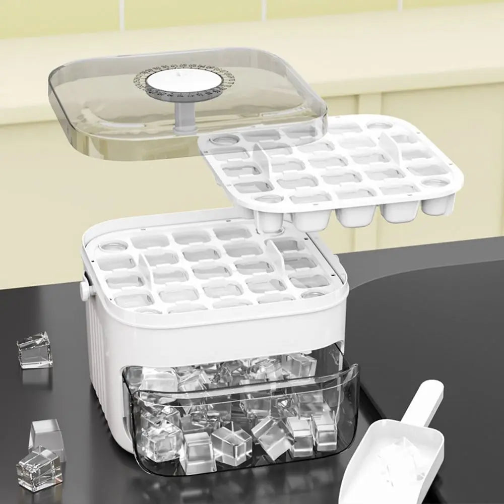 50-cube easy-press double-layer ice maker mold with lid for refrigerator — view 4