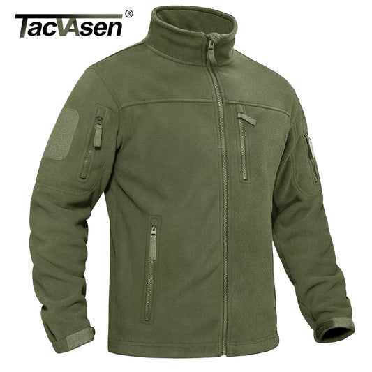 TACVASEN Men’s Windproof Fleece Jacket – Full Zip Coat with Multiple Pockets