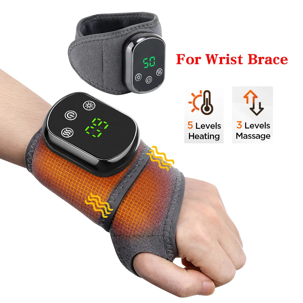 Electric Heating Wrist Guard — Vibration Massage for Carpal Tunnel Relief — view 9 of braces & support