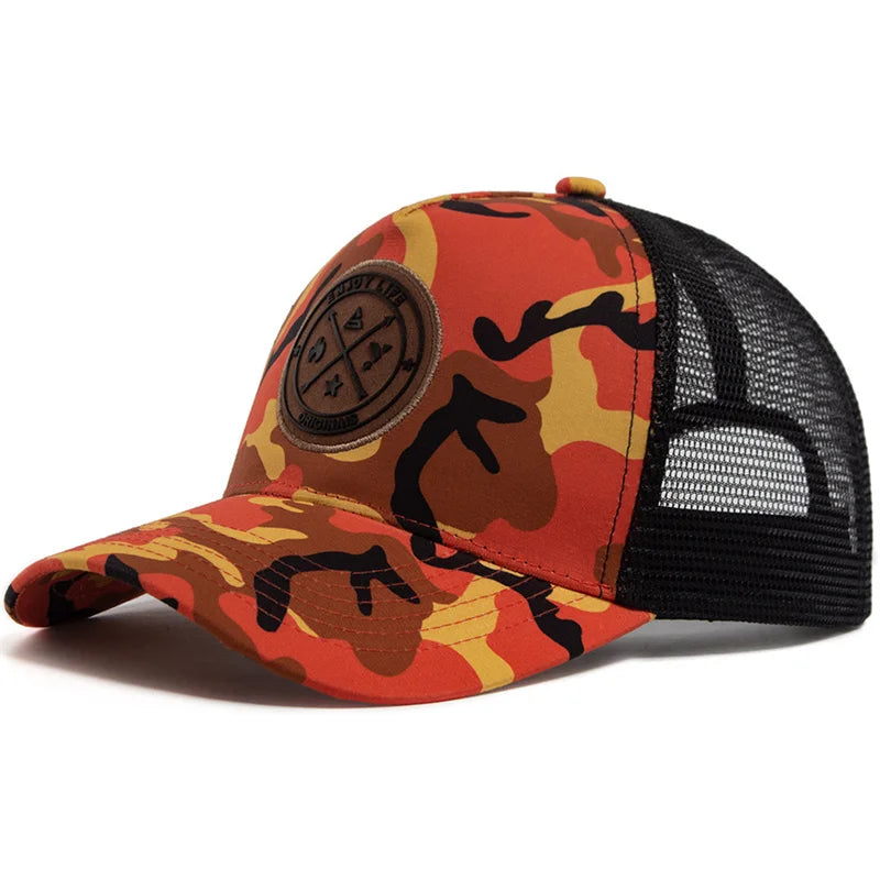 Summer Mesh Baseball Cap ENJOY LIFE — Breathable Snapback Trucker Hip-Hop Patch Hat Unisex — view 9 of hats & caps