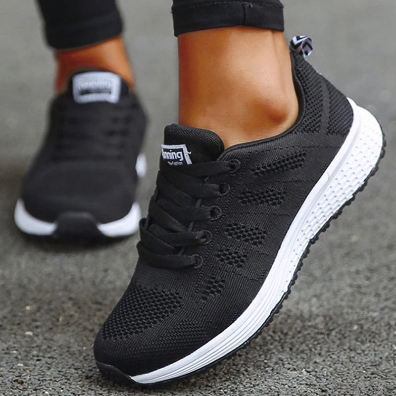 Women's Mesh Tennis Sneakers — Lace-Up Breathable Comfortable Trainers — view 8 of sneakers