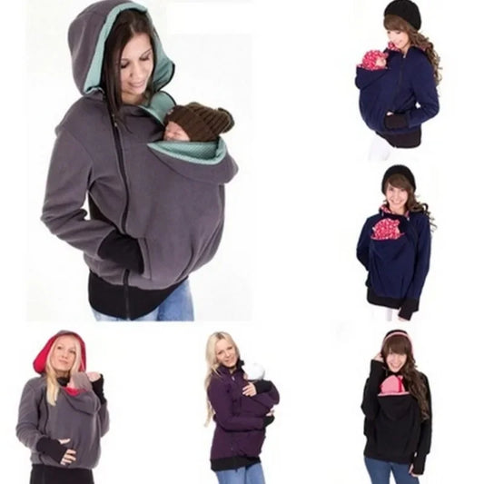 Three-in-One Baby Carrier Sweater Jacket – Multifunctional Removable Kangaroo Hoodie for Autumn & Winter