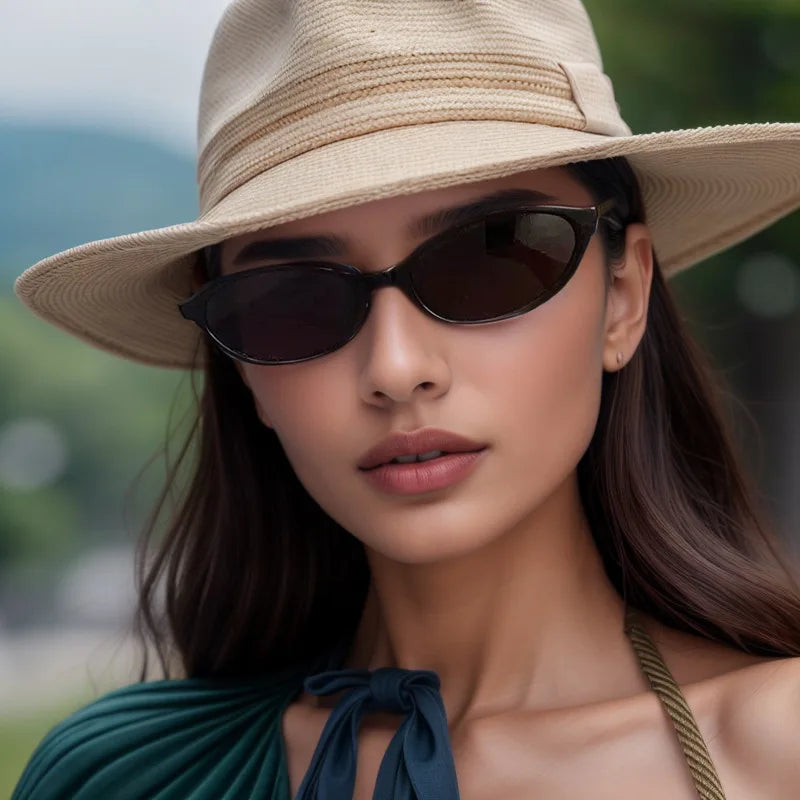 Vintage Small-Frame Oval Sunglasses — Women's UV400 Retro Sun Glasses — view 2 of sunglasses