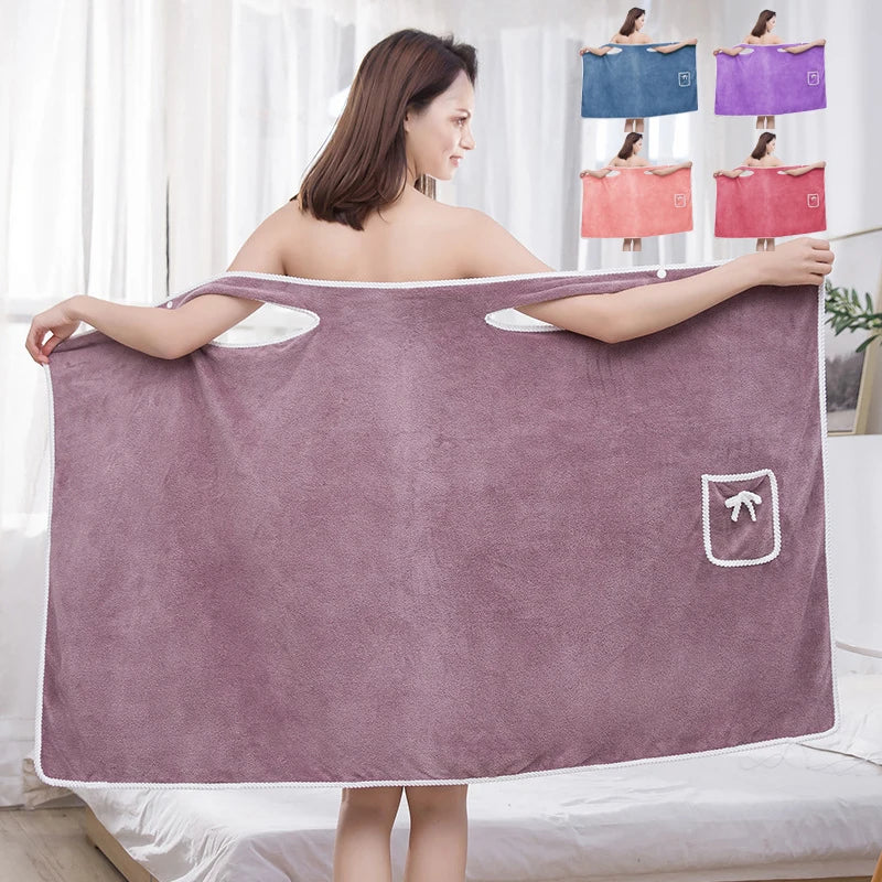 Bath Towels Wearable Beach Wrap — Womens Fast-Drying Spa Bathrobe for Shower, Bath & Gym — view 1 of bath & towels