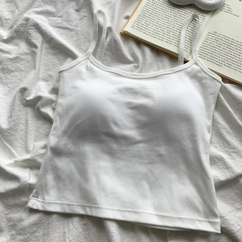 Built-In Bra Camisole — Spaghetti-Strap Slim-Fit Tank with Chest Pad for Women — view 9 of tanks & camisoles