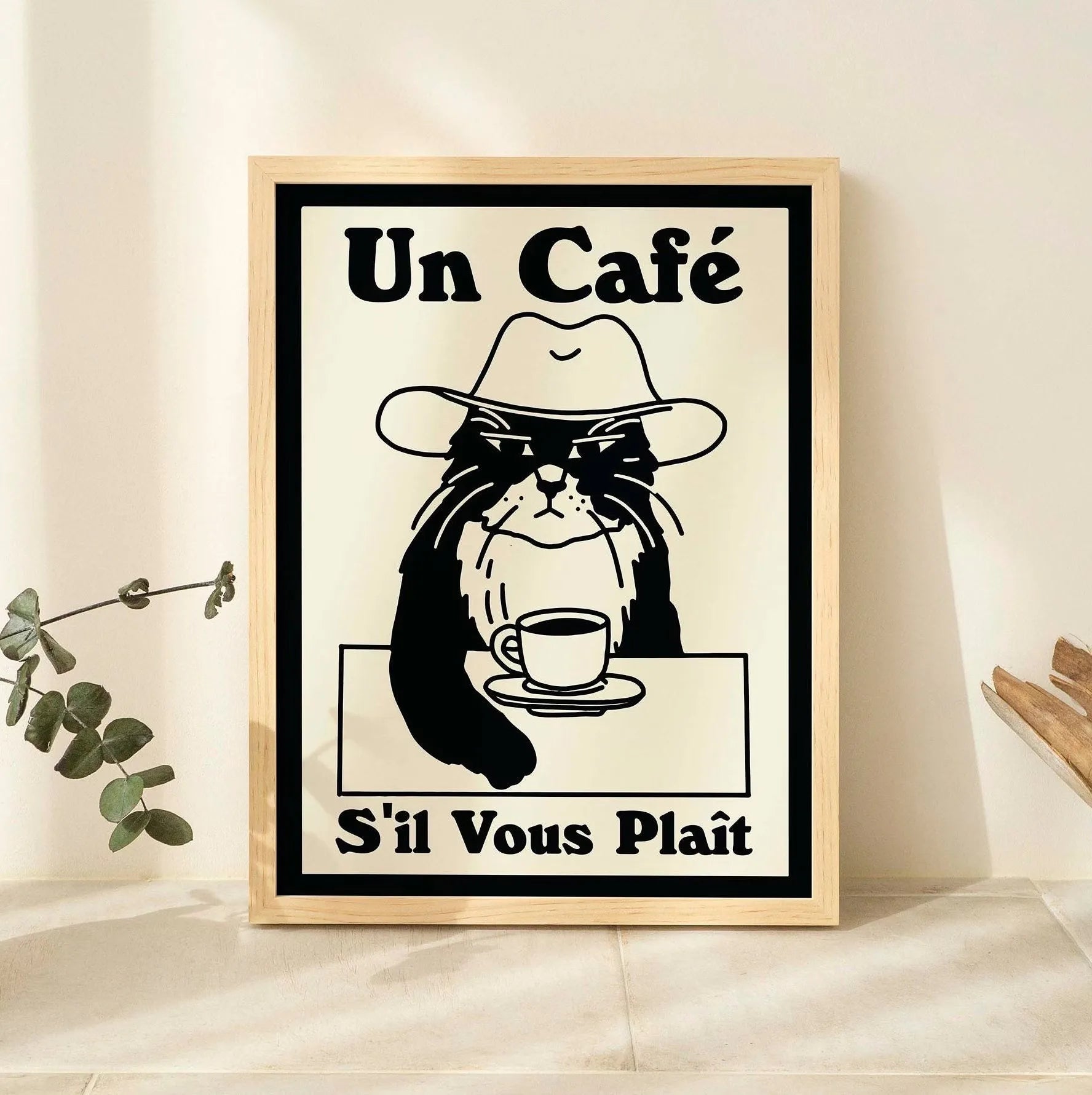 Spaghetti &amp; Espresso Cat Canvas Poster &mdash; Retro Kitchen Wall Art for Caf&eacute; &amp; Home — view 13 of wall art & prints