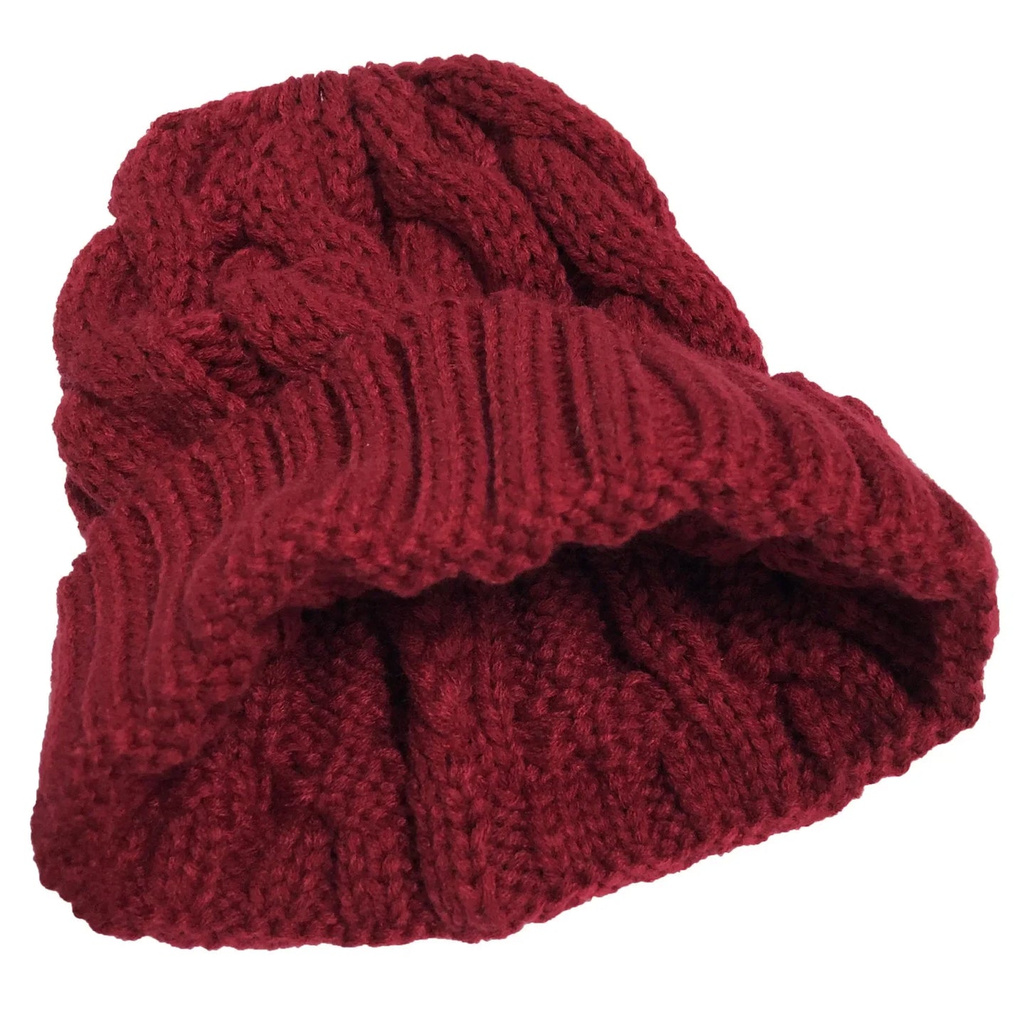 Women Winter Hats Beanies Knitted Girls Cap Twist Crochet Winter Hats For Female Pompom Beanie Ear Braid Ponytail Hat Skullies