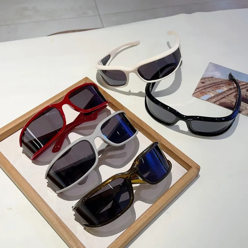 Y2K Wrap Sunglasses 2025 — Sports Round Cycling Shades Anti-UV Windproof Trendy Gen-Z Eyewear — view 5 of sunglasses