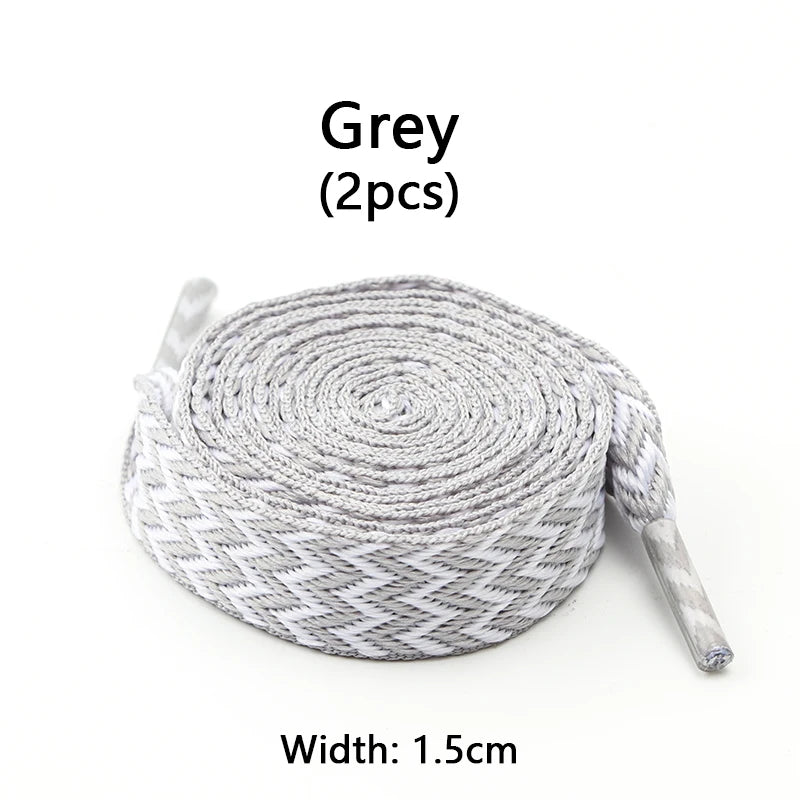 Designer-Look Flat Shoelaces — Chevron Pattern Sneaker Laces