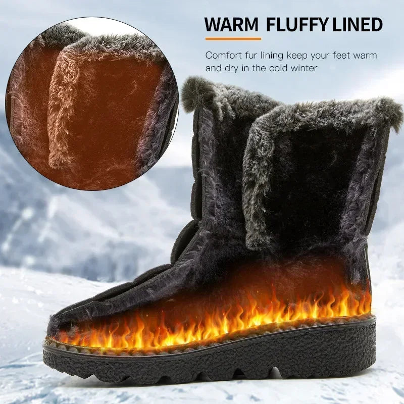 Waterproof Winter Boots for Women — Faux Fur Long Plush Snow Platform Boots (2025) — view 3 of boots