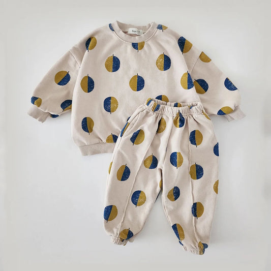 Baby Boys’ Balloon Print Sweatshirt & Pants Set – Kids Spring/Autumn Outfit