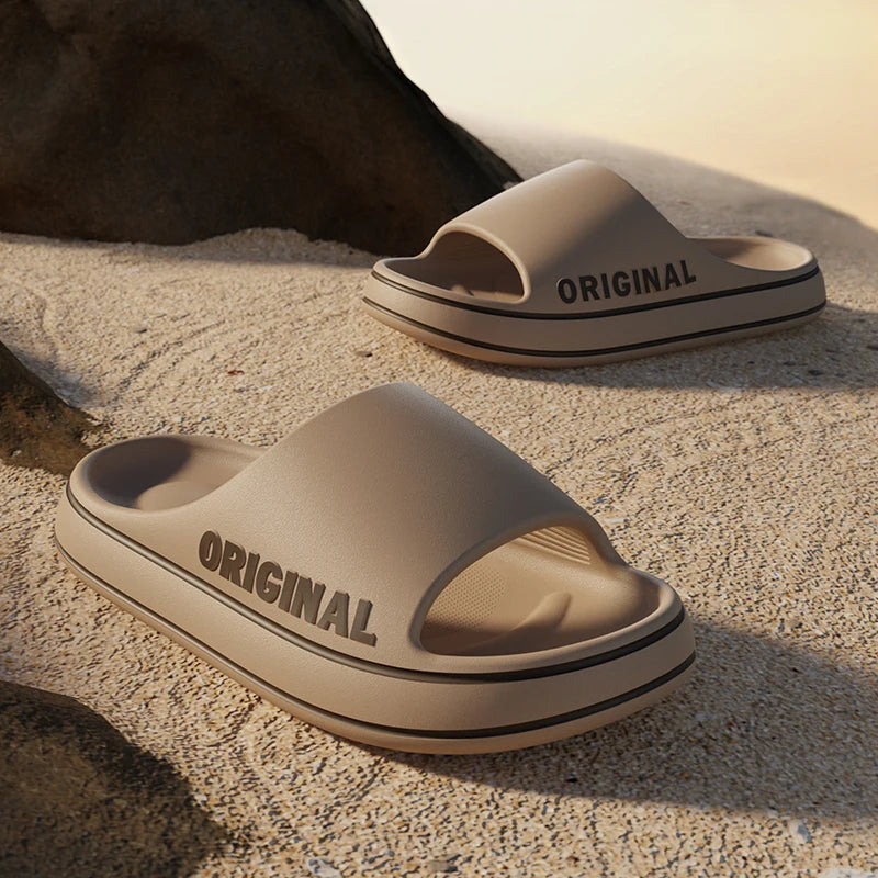 Summer Sandals Letter Beach Slides — Luxe-Look Couple Slippers (Feslishoet) — view 3 of summer sandals