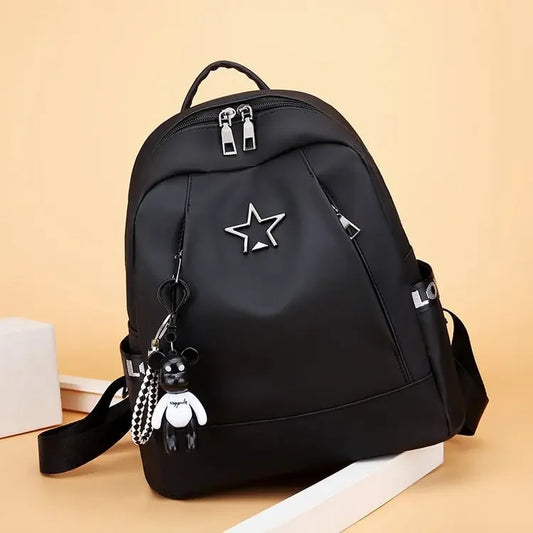 Oxford Canvas Star Print Backpack - Trendy Teen School Bookbag, Unisex College Daypack — view 1 of backpacks