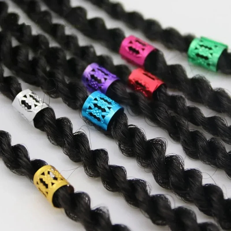 100pcs Dreadlock Hair Rings Adjustable Cuff Clip Hair Braids Loc Hair Jewelry for Braids Hairpin Girl Hair Accessorie Headwear