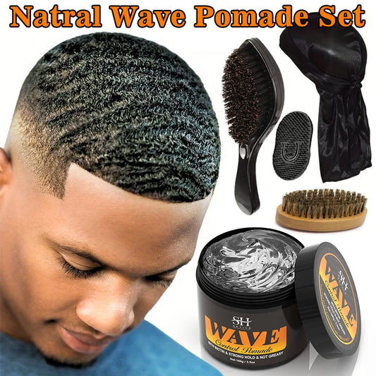360 Waves Pomade Set (100g) – Wave Control + Brush — view 1 of beauty & personal care