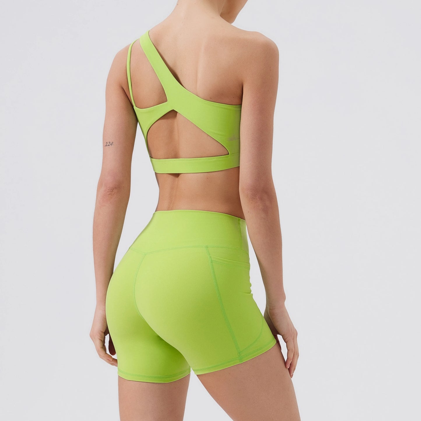 One-Shoulder Push-Up Sports Bra — Shockproof Breathable Gym Yoga Running Vest — view 5 of sports bras