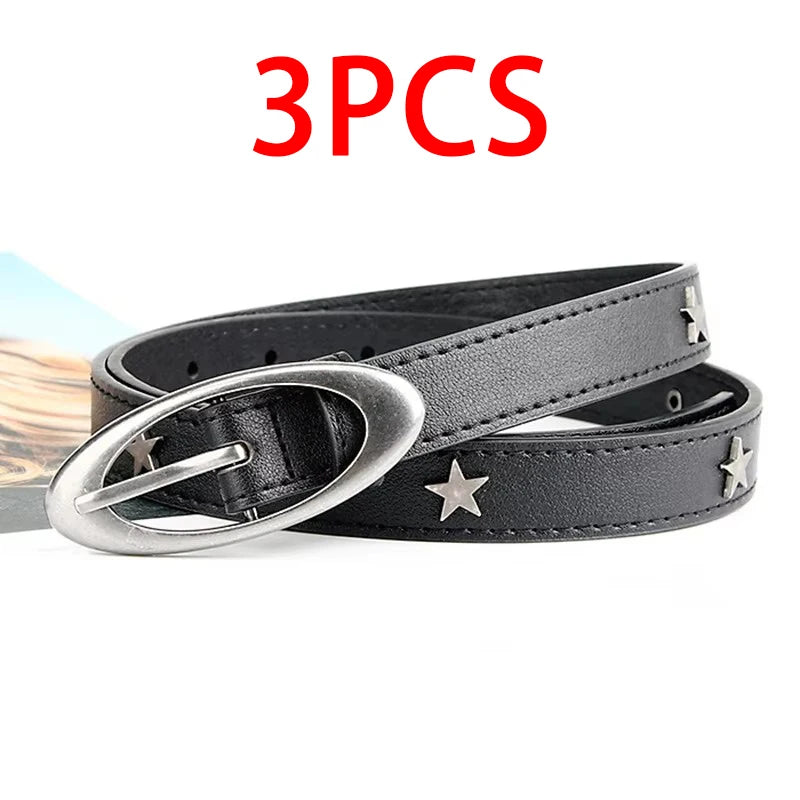 Belts Vintage Y2K Moon Star Buckle Gothic PU Leather Punk Waistband — view 6 of belts