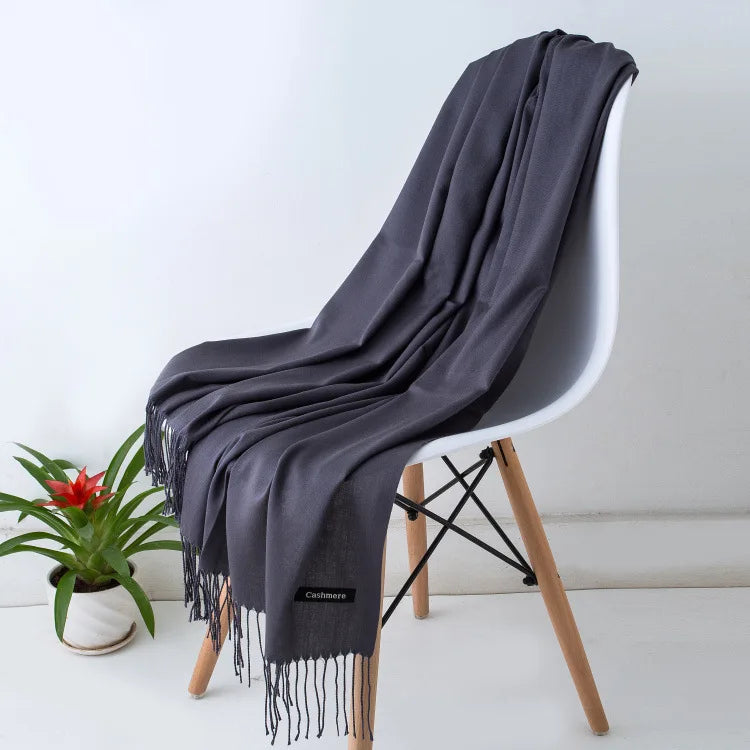 Pashmina Scarf Gray Collection — Soft Cashmere-Feel 24 Shades Travel Office Women's Wrap — view 16 of scarves & wraps