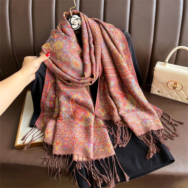 Pashmina Scarf in 58 Signature Shades — Cashmere-Feel Women's Tassel Shawl Wrap Color Stack — view 13 of scarves & wraps