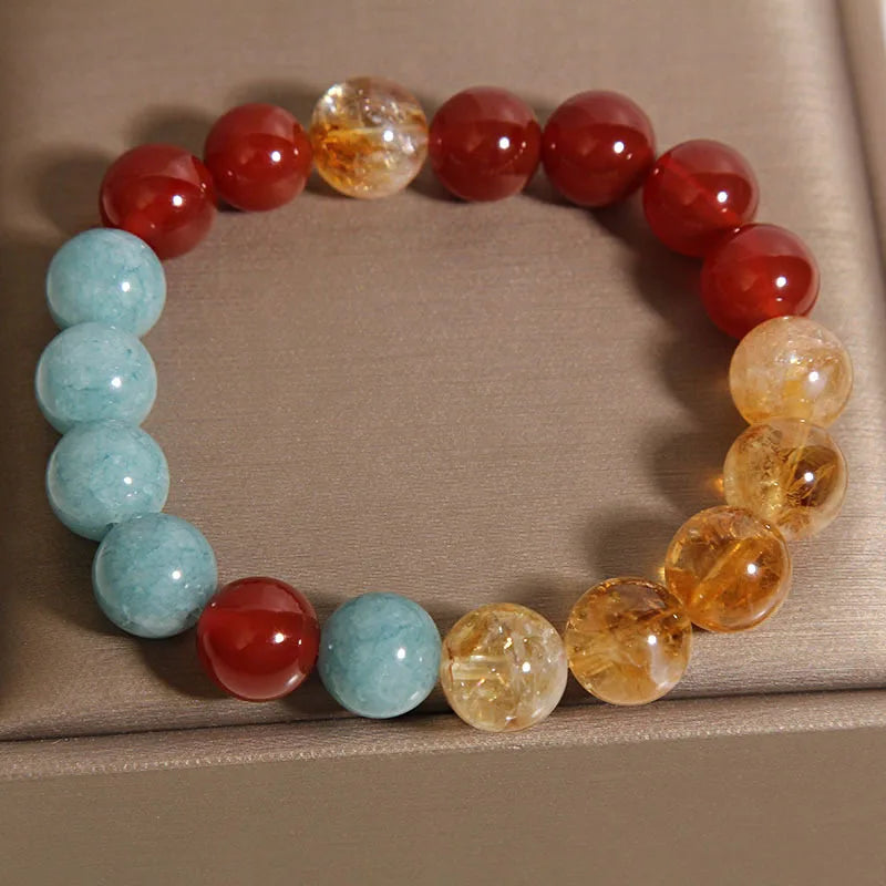 Crystal & Gemstone Yellow Tower Bracelet — Chinese Natural Citrine Light-Luxury Women's Jewelry — view 5 of crystal & gemstone