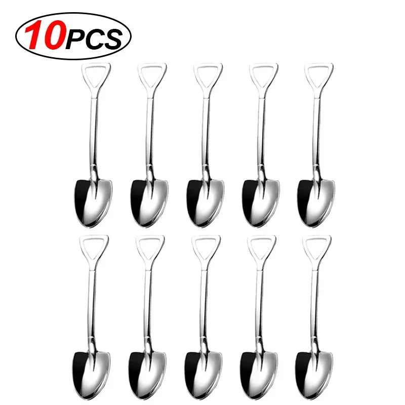 Mini Stainless Steel Dessert Spoons &mdash; Gold &amp; Silver Coffee, Fruit &amp; Ice Cream Teaspoons Set — view 7 of dining & tableware