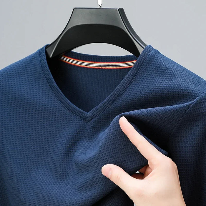 Men's Waffle Knit V-Neck Short-Sleeve T-Shirt — view 1 of t-shirts