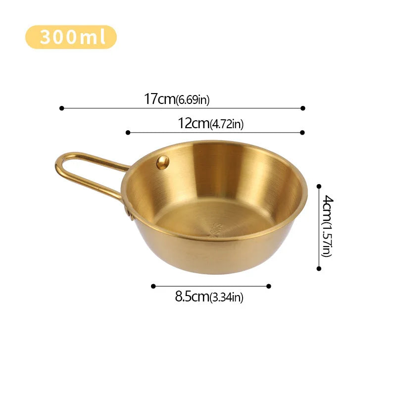 Korean Sauce Bowl with Handle — 304 Stainless Steel Rice, Wine & Seasoning Dish — view 20 of dining & tableware